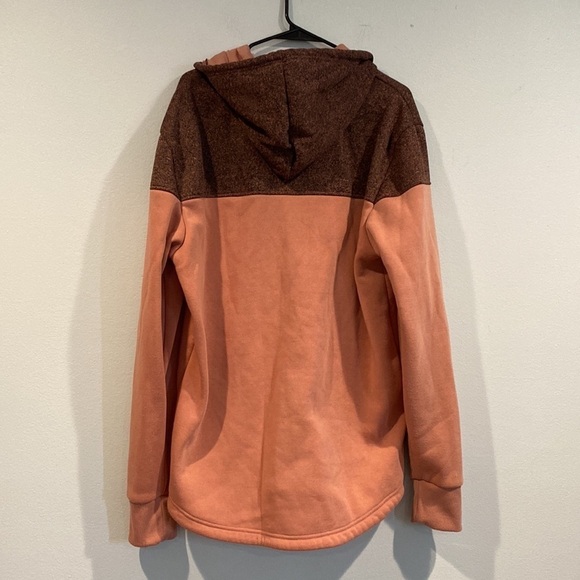 Rolling Paper Salmon and Light Brown Oversized Hoodie Sweatshirt - Size Large? - Picture 6 of 7